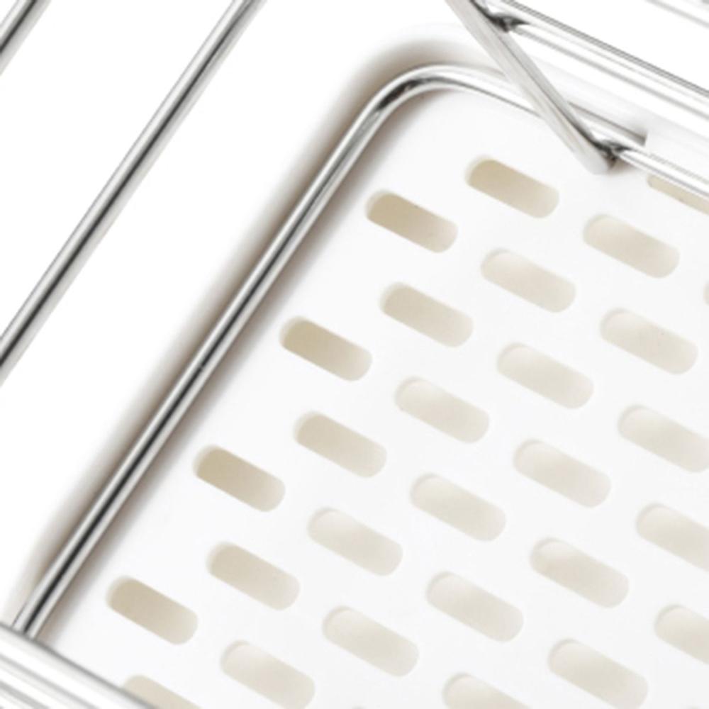 Freestanding Storage Shelf Stainless Steel Drain Rack Brush Holder Sink Organizer Sponge Tray