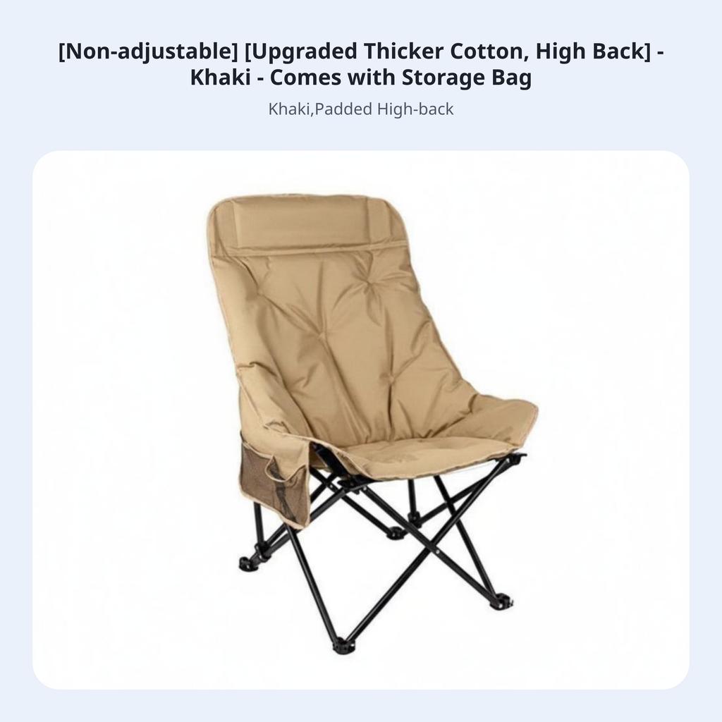 Padded Highspine Moon Chair Foldable Highspine Camp Chair Lightweight Stable Base For Outdoor Lovers