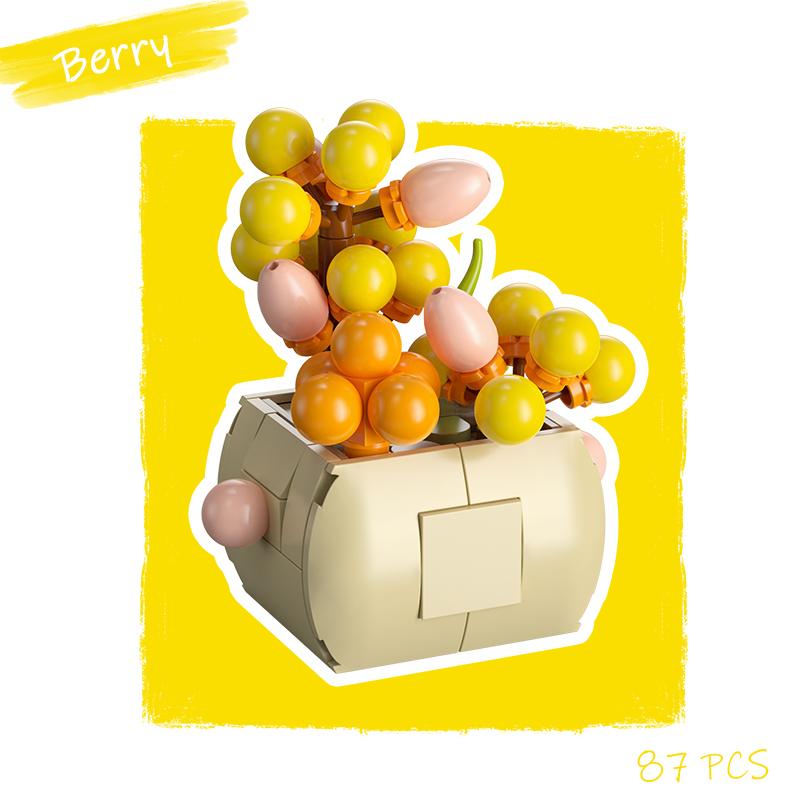 Topfkultur Blume Baustein Ziegel DIY Pflanze Spielzeug Weihnachtsgeschenk für Mädchen Erwachsene Kind Simulation süße Desktop-Dekorationen