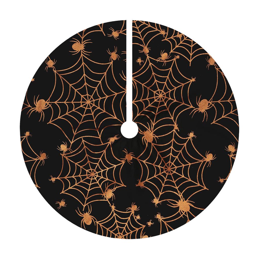 Halloween 36 Inches Tree Skirt With Net,Christmas Tree Mat For Holiday Party Decorations