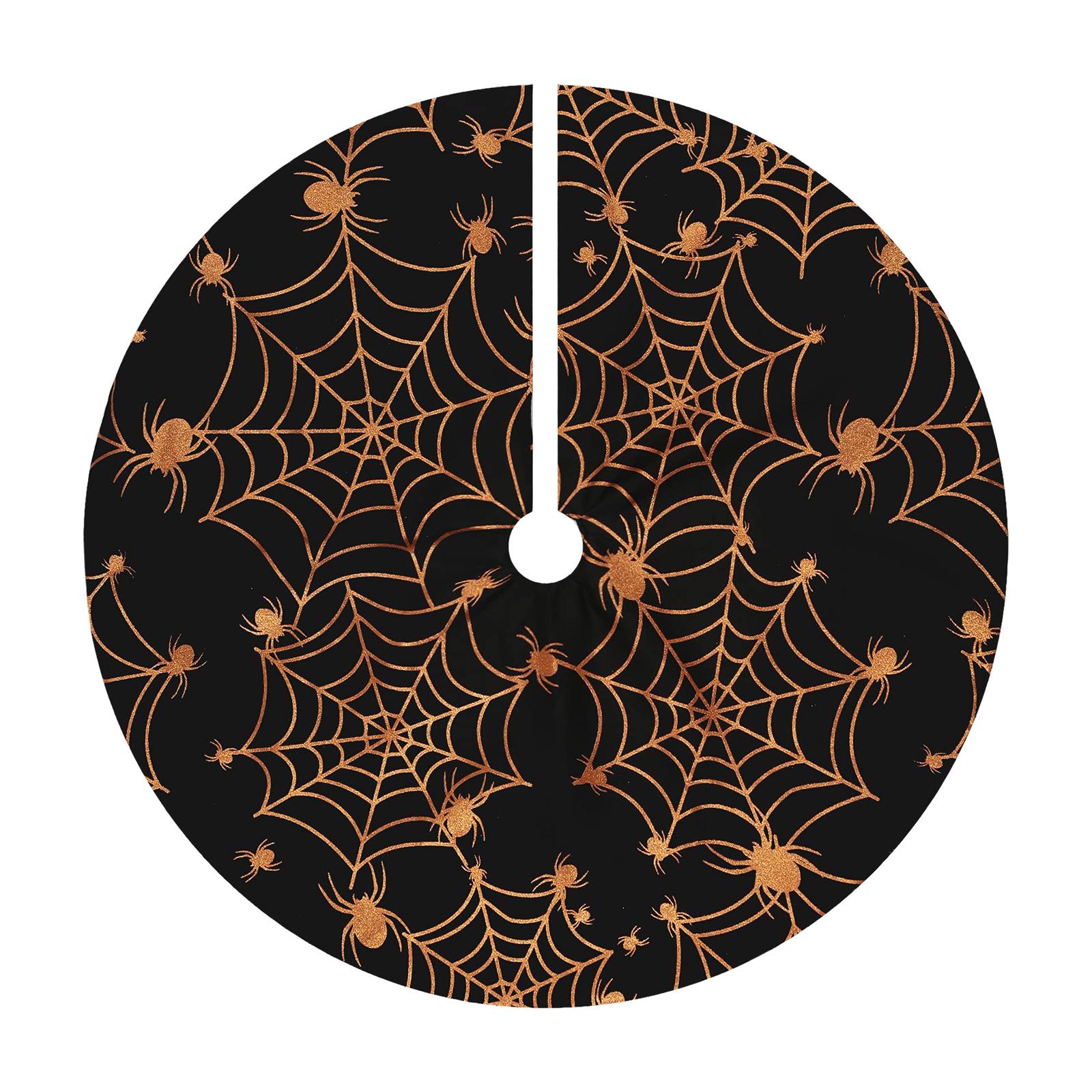 

Halloween 24 Inches Tree Skirt With Net,Christmas Tree Mat For Holiday Party Decorations One Size