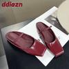 Fashion Big Size Fashion Square Toe Ladies Flats Sandals Slides Shoes Female Slip On Footwear Women Flats Sandals Slippers Shoes Mules