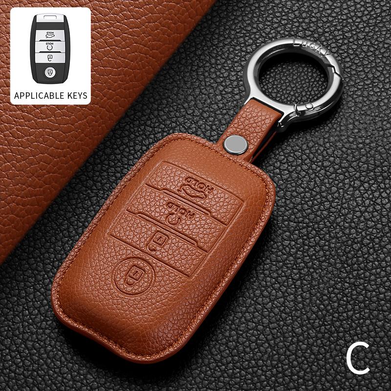 2 3 Buttons Leather Car Key Case Cover For Kia K2 K3 K4 K5 Rio Picanto K2 Soul Sorento Ski Sedona Optima Sportage Cerato