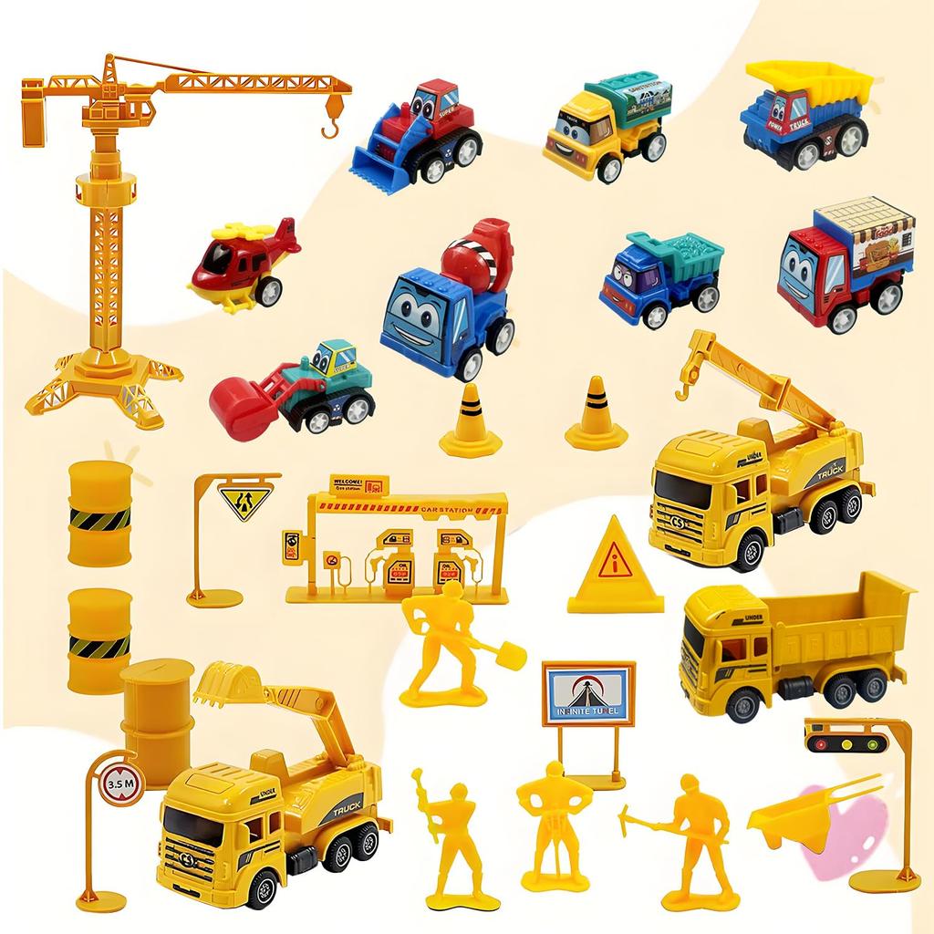 Advent Calendar 2024 Toy Vehicle Toy Construction Vehicle Set Engineering Car Present Christmas Holiday Countdown Playset Countdown to Adventure Gift