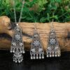 GemChic Women's New Classical Ethnic Alloy Hollow Bell Tassel Pendant Necklace Earrings Two Piece Set Birthday Christmas Jewelry Gift