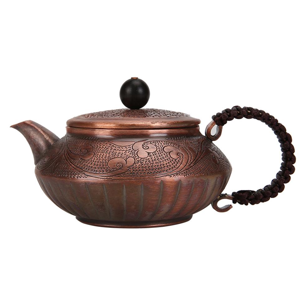 Retro Small Copper Tea Kettle, Traditional Handmade Red Copper Teapot, Small Health Brewinig Tea Pot, Kung Fu Tea Set, 200Ml