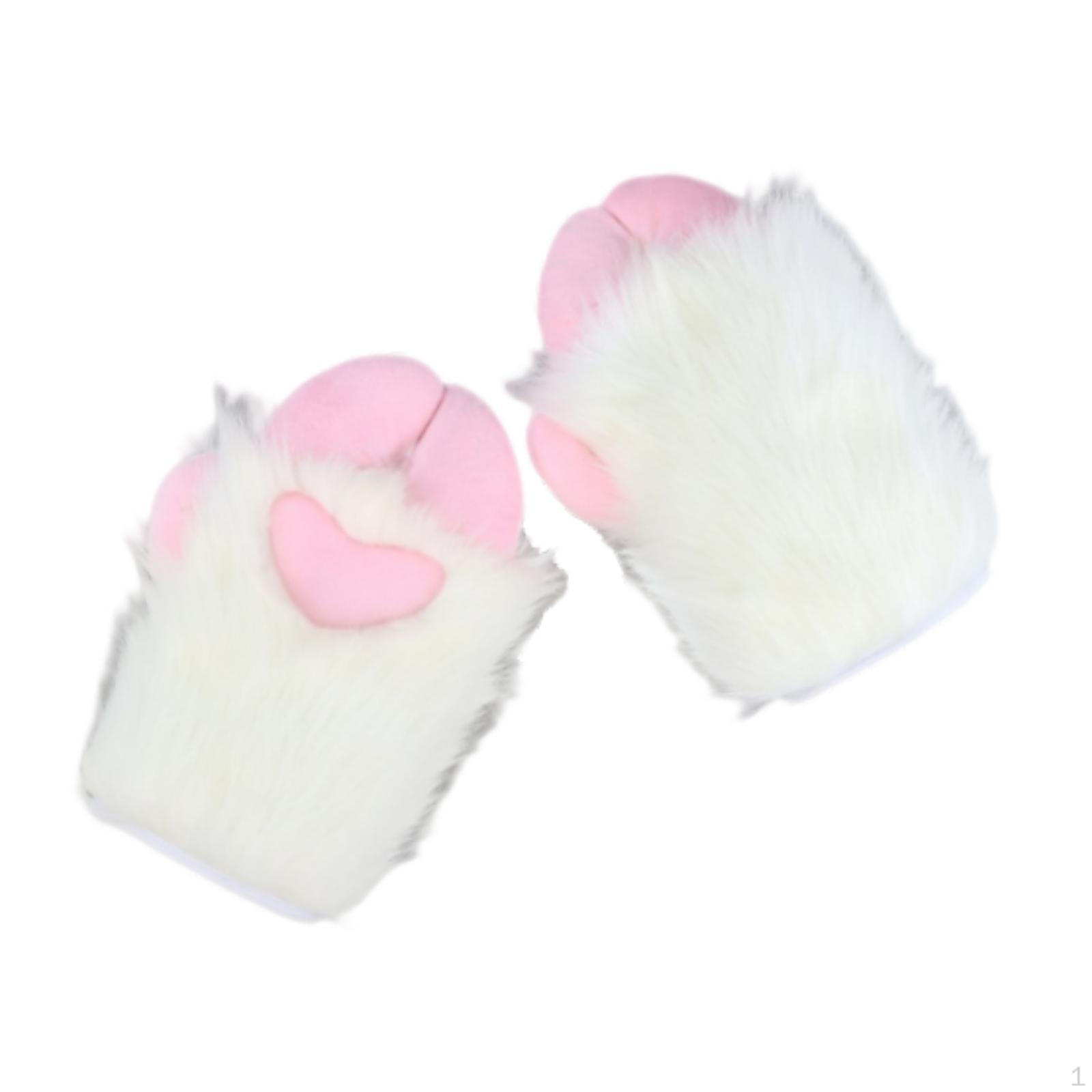 

Перчатки-когти Лапы животных для клубного фестиваля Хэллоуин Ролевая игра Вечеринка White Pink