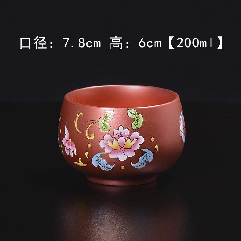 Gilded Cup Enamel Blue and White Tea Cup Personal Cup Master Cup Purple Clay Jian Zhan Master Liu Guolan