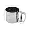 Stainless Steel Flour Sifter Cup Manual Shaker Sieve Cup For Baking Coffee One Hand Press Flour Sifter With Scale Cake Tool