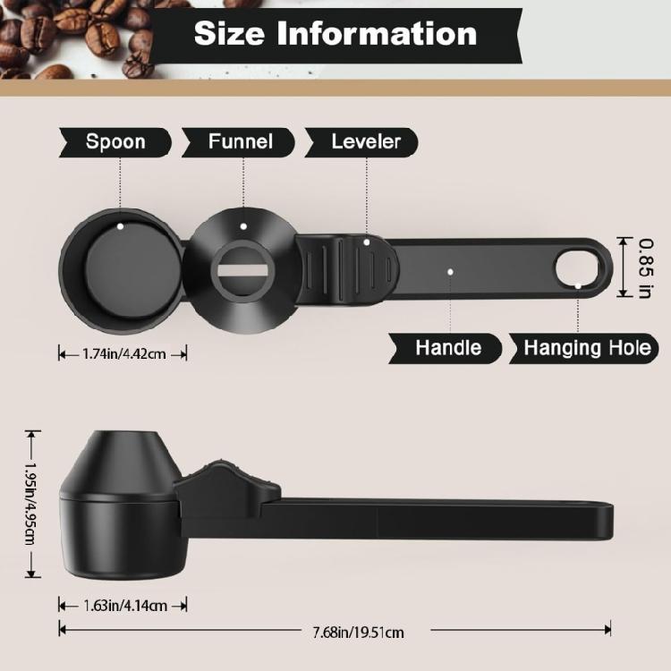 Misurino a Coperchio Scorrevole per Caffè in Polvere Design Anti-Sversamento con Mini Filtro Plastica Resistente Strumento da Cucina per Casa Ufficio