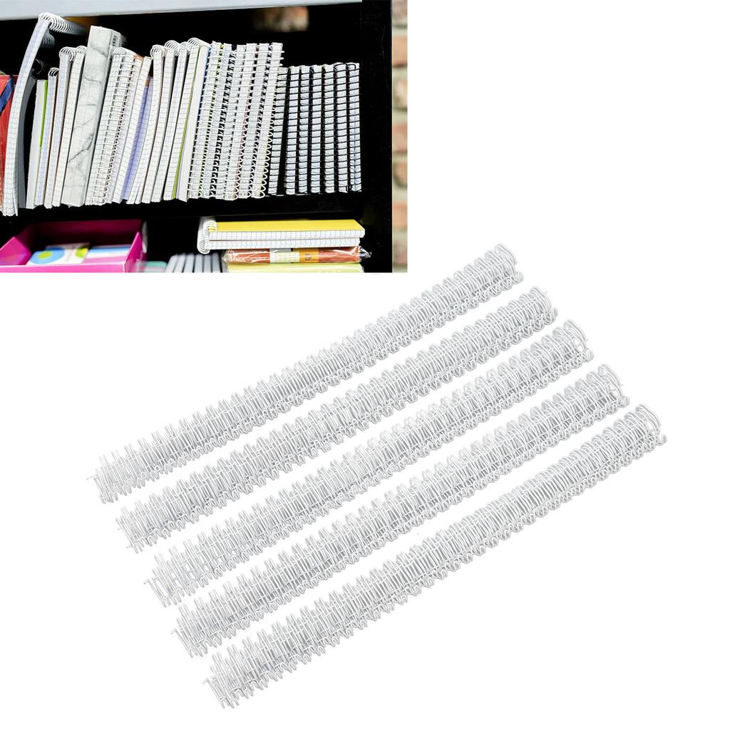 100Pcs Double   Wire Binding Spine 60 Sheet Capacity 3:1 Pitch 34   9.5mm Diameter Set Kit for   Paper