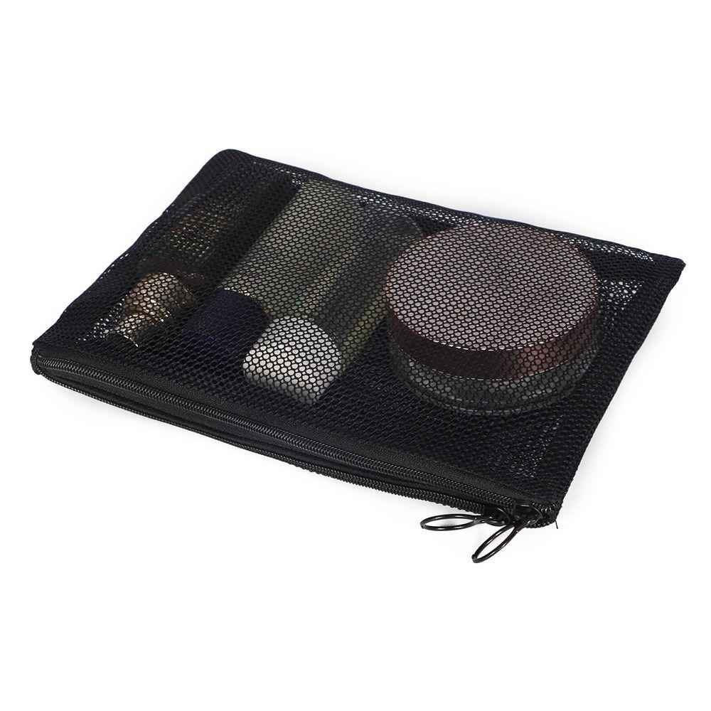 New Double Zipper Mesh Storage Bag Dopamine Color Candy Color Mesh Cosmetic Bag Toiletry Large Capacity Travel Storage Pouch