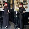 AOTYP Lolita Gothic Cute Princess Mori Girl Dress with Perfect for and Size M Dress, 2-Piece Dress, Bow, Parties, Cosplay, Halloween, Black,
