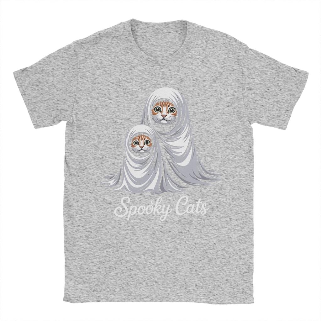 Oversized T Shirt Summer Ghost Cat Meme Trending T Shirts Pure Cotton Tshirt for Men Awesome Cheap Print Short Sleeve Tees