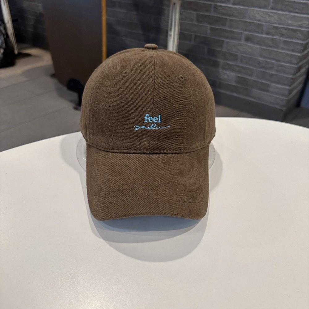 Simple Adjustable Rugged Baseball Cap Solid Color Wide Brim Peaked Cap Embroidery Letter Sun Hat for Women