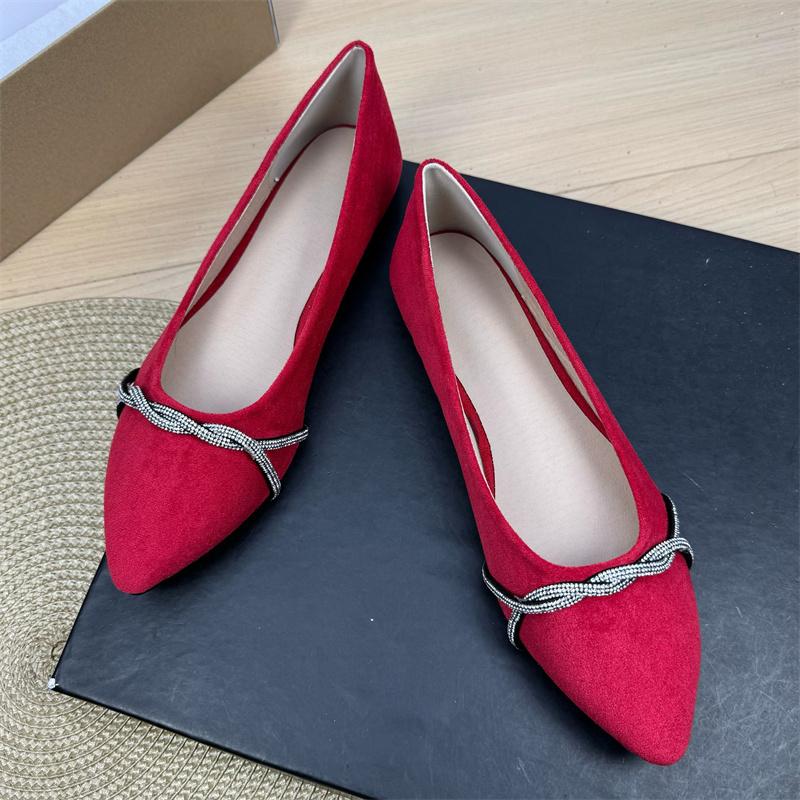 Fashion Flat Shoes for Women Spring  Autumn 2025 New Pointed Soft Soled Professional Work Shoes Black Plus Size Women's Shoes 42 43 44
