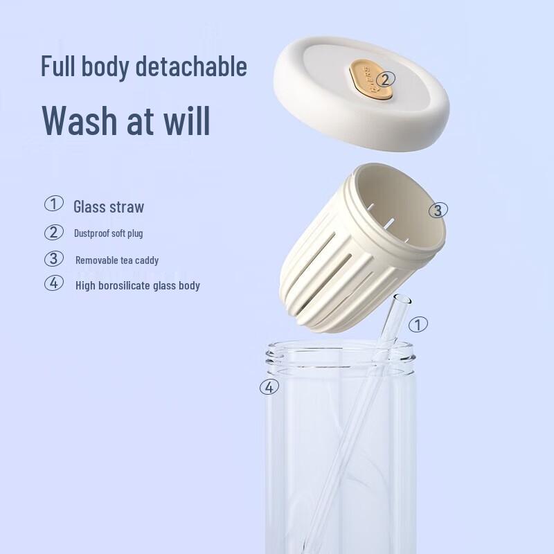 HAERS Heat-Resistant Glass Straw Cup