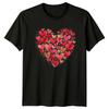 Love Hearts Watercolor Mens T-Shirt Womens Tee Graphic Unisex Top