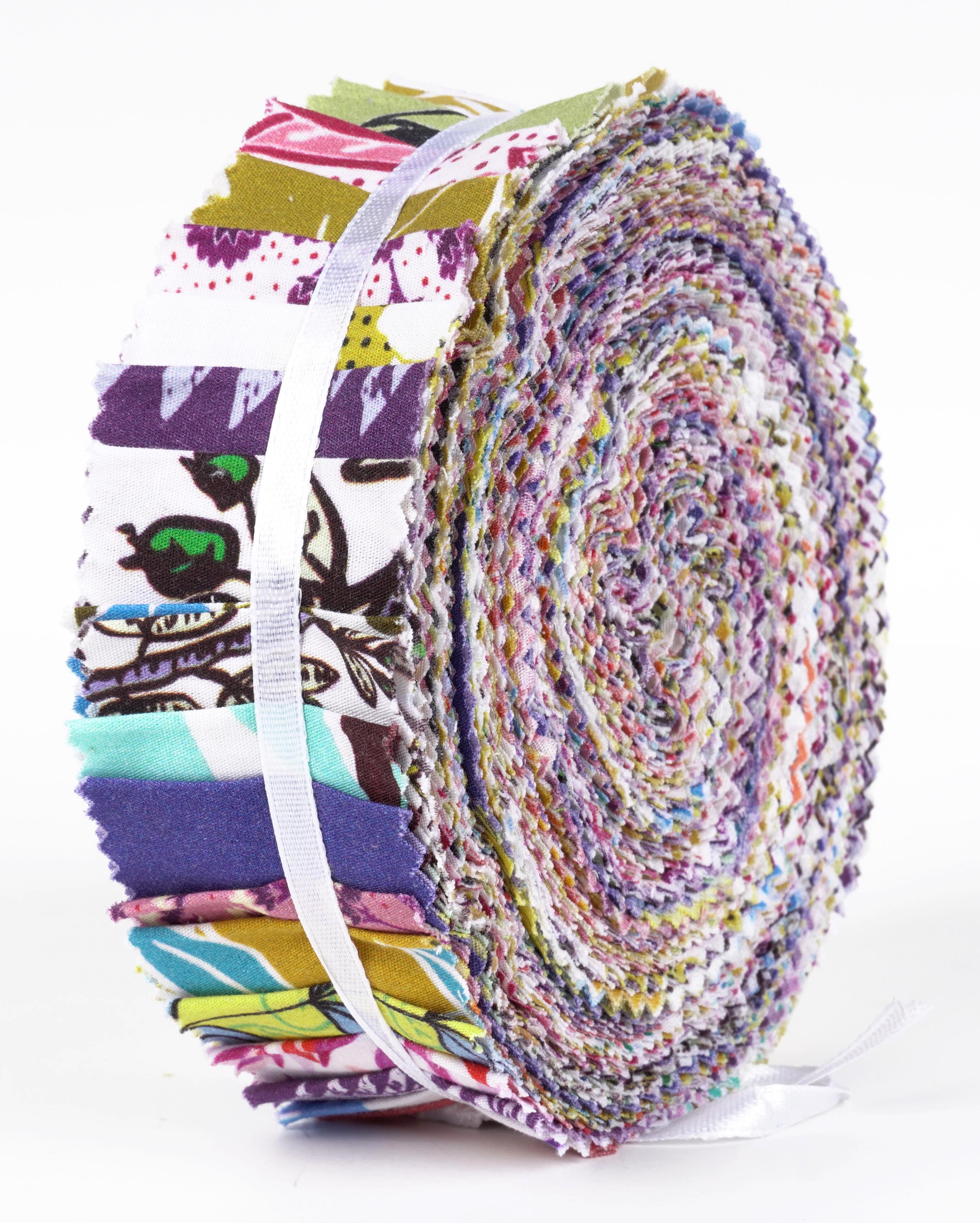 

Soimoi, 40 шт., бавовняна нарізана тканина з блоковим принтом для стьобання, ремісничі смужки 2,5x42 дюйма, желейний рулон - 1.5x42inches різнокольоровий