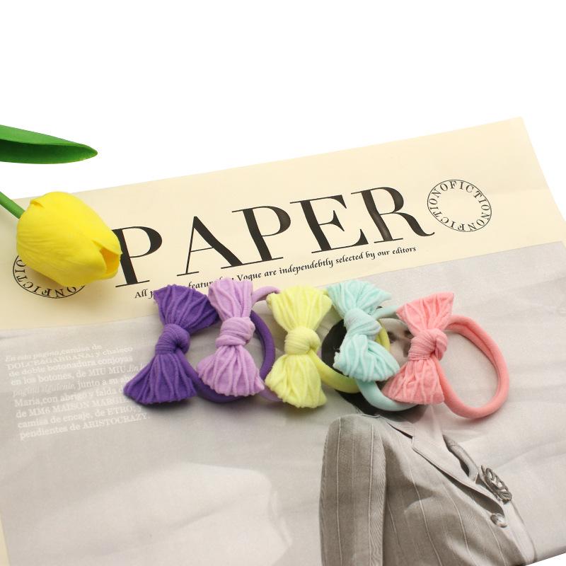 10 Pcs Fashion Simplicity Designed Dopamine Bow Elastic Hair Bands For Women Girls Party Hair Accessories