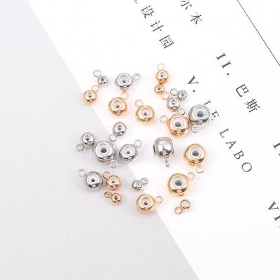 10 Stück Edelstahl Schiebeverschluss mit Gummidichtung, Perlenstopper für Schmuckherstellung