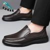 Casual leather shoes men's new men's shoes genuine leather business loafers summer hole shoes dad shoes