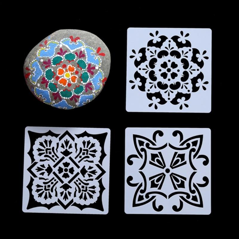 Versatile Mandalas Design Stencils For Artistic Expression Decoration Projects PET Templates With Precise Cutout Shapes