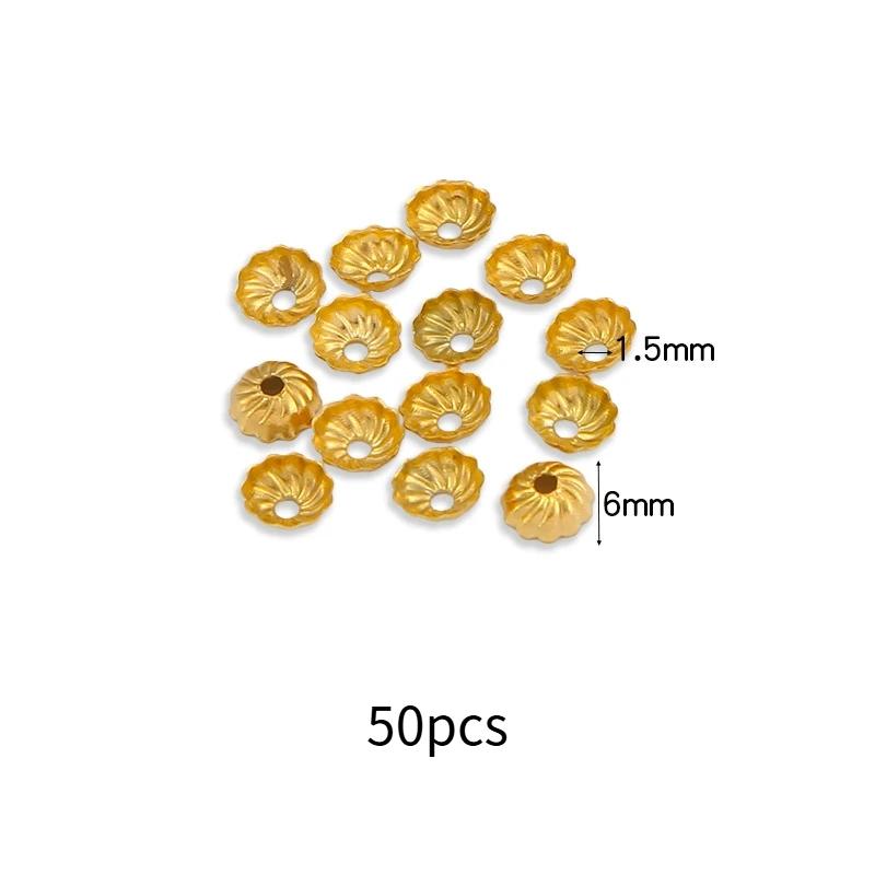50Pcs Gold Bead Caps Metal Spacer Bead Covers Jewelry Making Findings For Bracelet Necklace Diy Craft