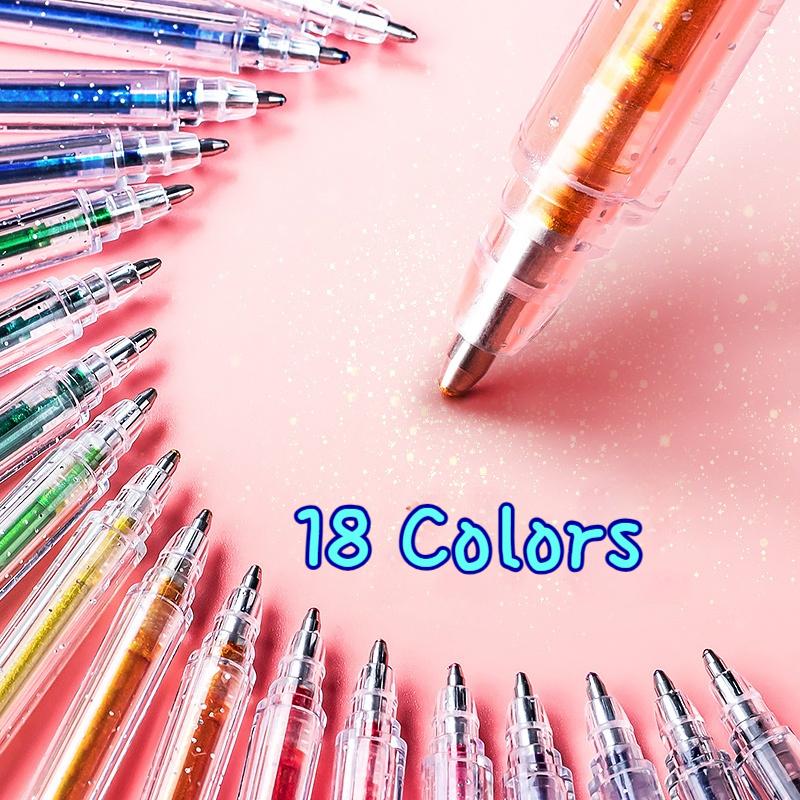 8/12/18 Farben Glitzer Gelstifte 1,0 MM Farbe Gelstift für Schule Büro Malbuch Notizbücher Zeichnen Kritzeln DIY Kunst Marker