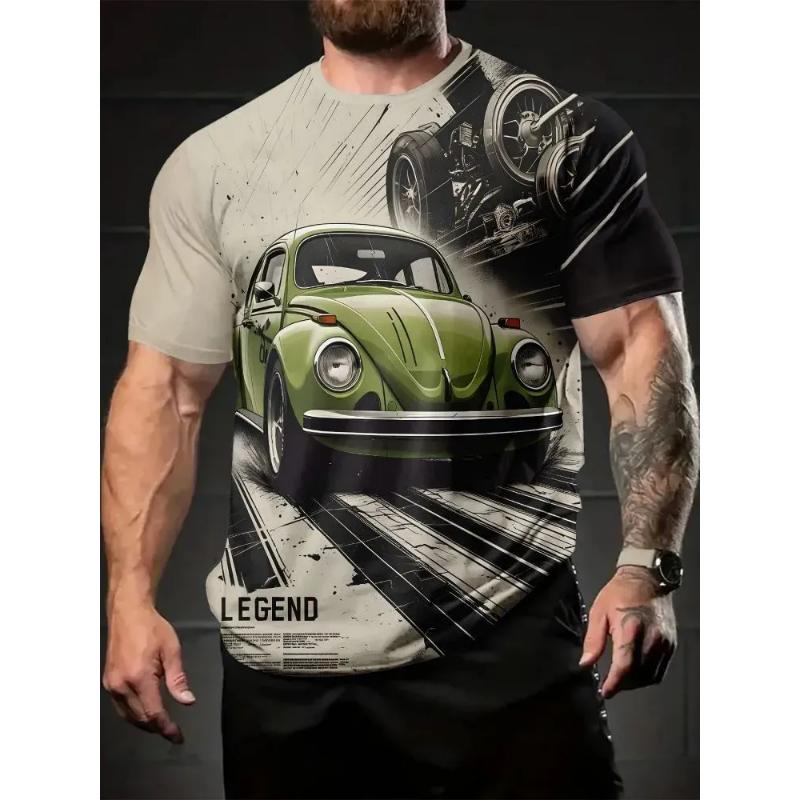 Fashion Men's Crew Neck Short Sleeve 3D Casual Color Printing Casual Short Sleeve Crew Neck T-Shirt