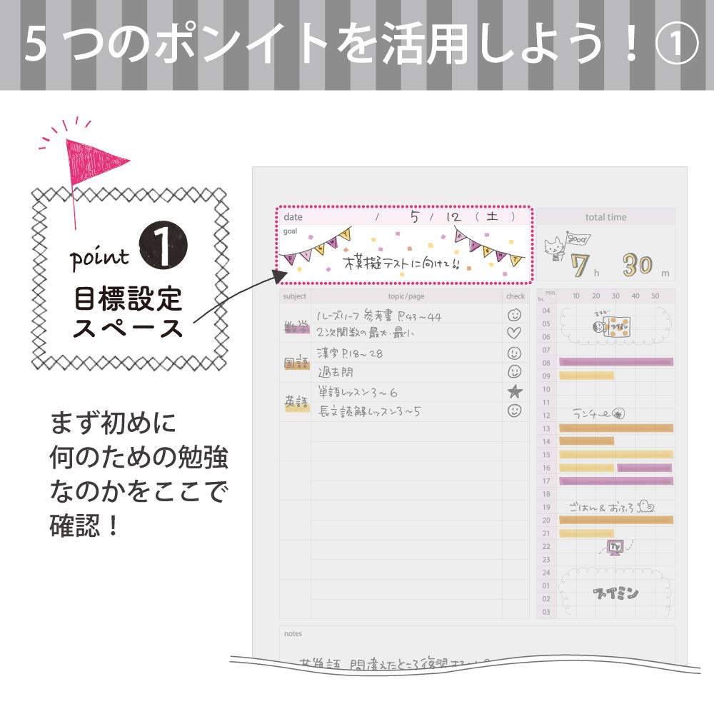 KOKUYO Campus Notebook Study Planner Daily Ruled B5 Light Pink No-Y80MD-LP