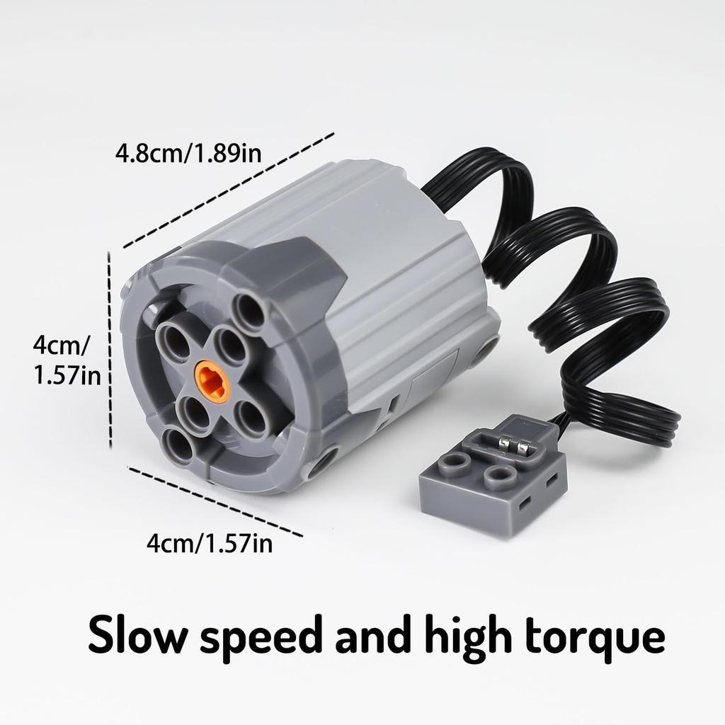 BrickBounty 7-Piece Power Functions Motor Kit, Motor Set with Technical Parts for STEM Building Blocks, Control Functions for MOC Blocks