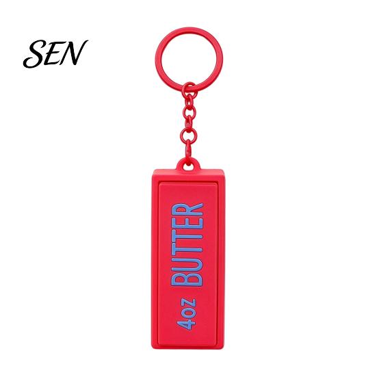 Colorful Backpack Ornament Butter Bar Fidget Keychain, Clicker Toy for Stress Relief, Cute Portable PLA Accessory Macaron Color Bag Charm, Novelty