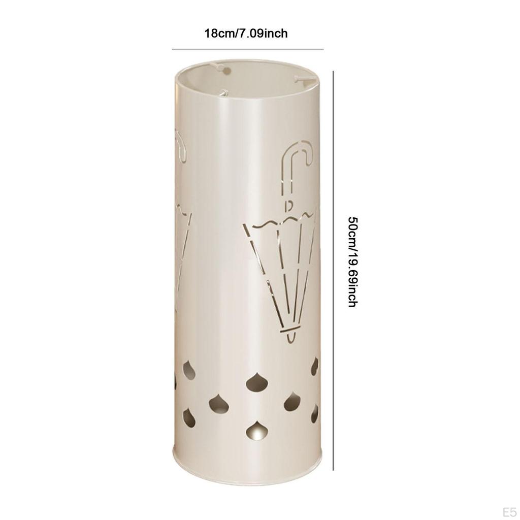 Round Umbrella Stand Holder Free Standing Sturdy Multiuse Storage Bucket with Internal