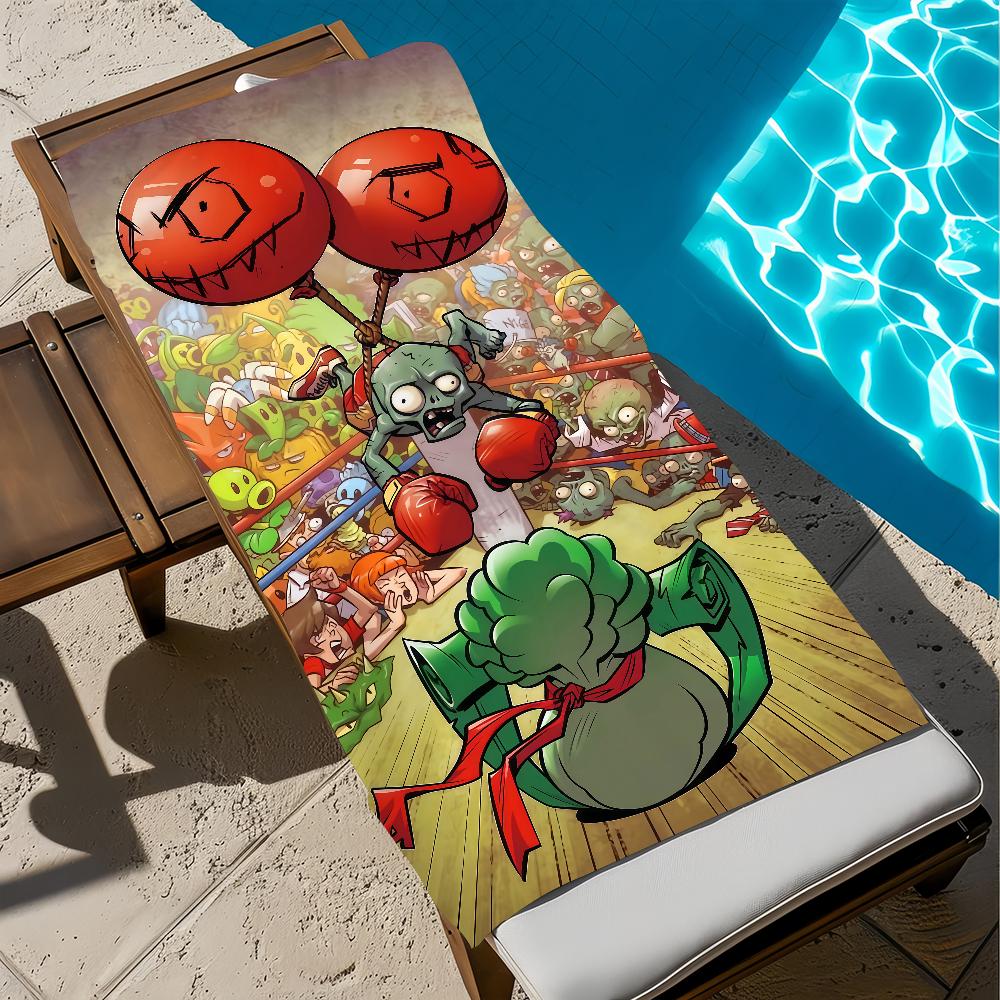 P-plants-s game Towel Large Quick-Drying Z-zombies Microfiber soft Beach Towel for Travel Fitness Sauna Bathing Camping
