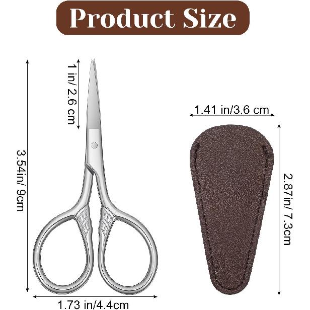 Small Precision Scissors Stainless Steel Multi-Purpose Vintage Beauty Grooming Kit Professional Beauty Mini Scissors For Facial Hair Eyebrow Eyelash