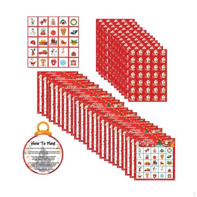 Jeux de Bingo de Noël pour 24 Joueurs, Fournitures de Fête, Vacances en Famille