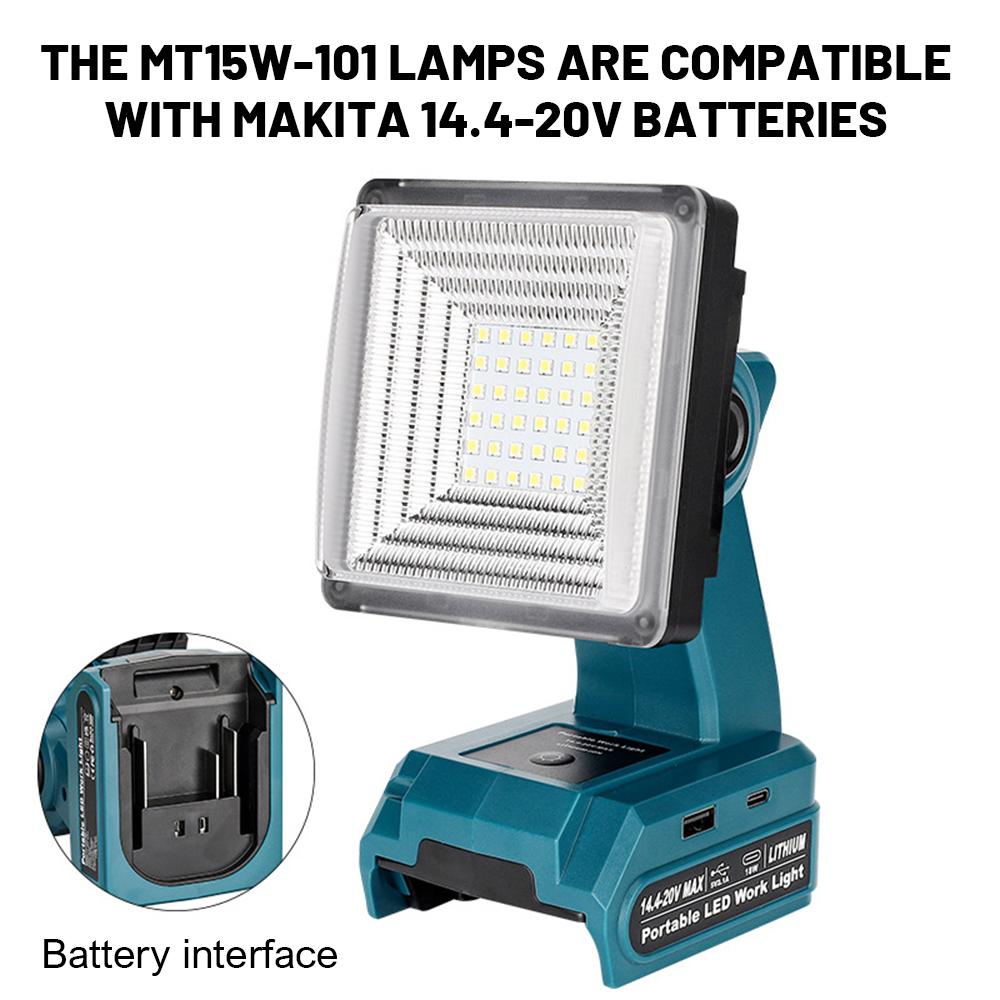 

Светодиодный рабочий свет, Портативный светодиодный сигнальный свет Рабочий свет Наружное освещение Для аккумулятора Makita /Milwaukee/Dewalt/Bosch 18V(Нет батареи)