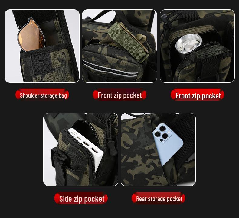 Taktischer Tarn-Multifunktions-Angelrucksack: Outdoor Hüft-, Brust- und Rutentasche mit großem Fassungsvermögen