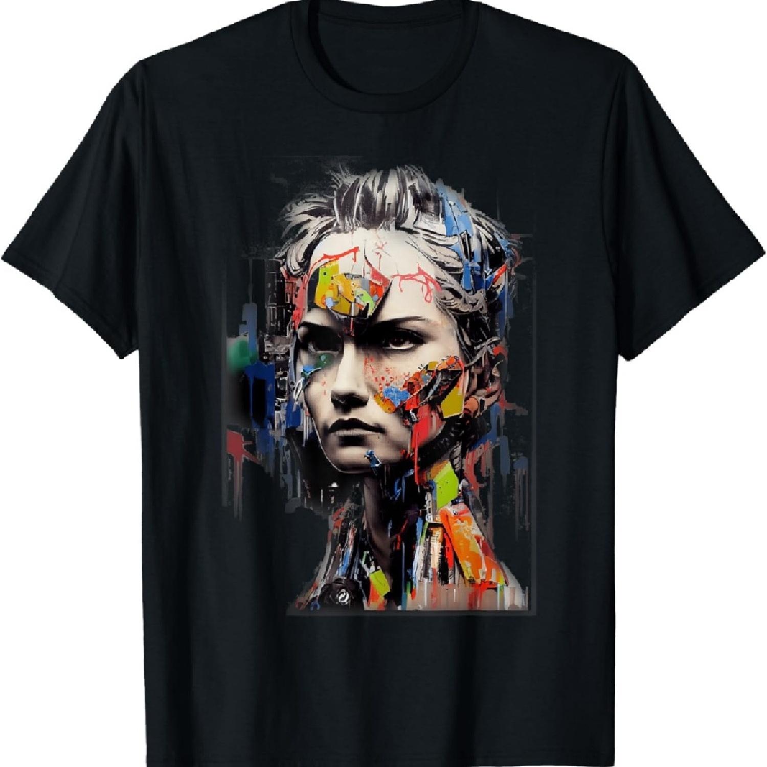

Graffiti Art Of Futuristic Cyberpunk Machine Elaborate T-Shirt XXXXXL чорний