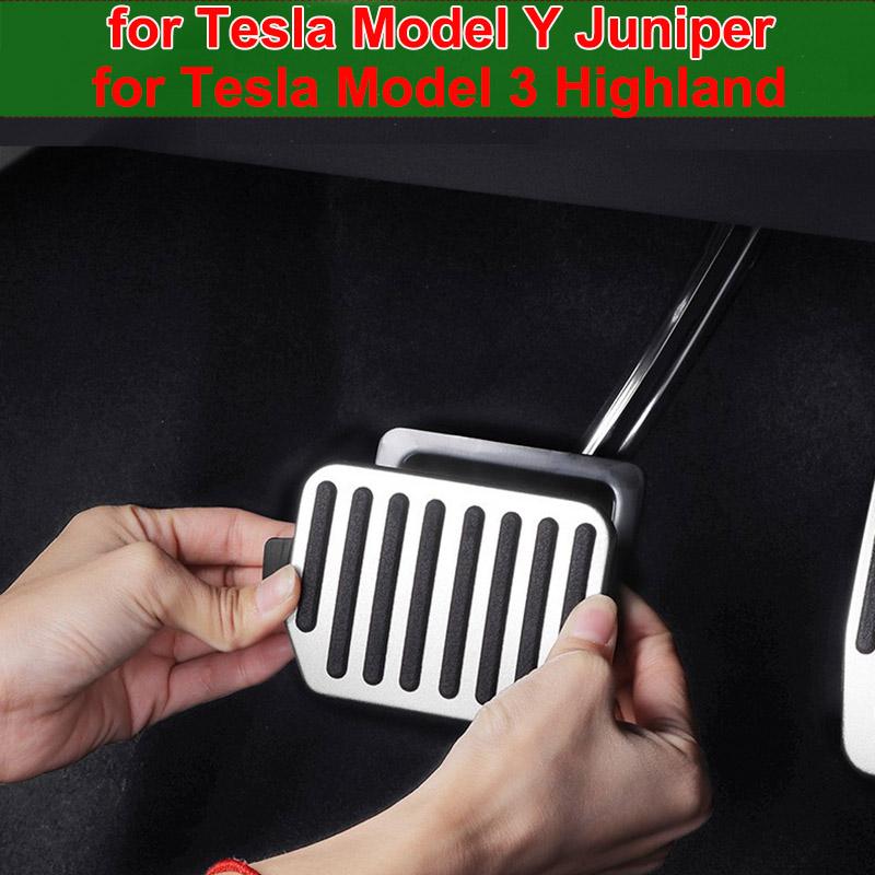 For Tesla Model 3 Y Highland Juniper 2025 2026 Foot Pedal Cover Accelerator Gas Fuel Pedal Brake Cover Aluminum Alloy Parts