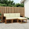 Outdoor Sofa Set with Cushions 4 pcs Natural and Cream