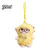 Cute Hanging Decoration Plush Sheep Doll Pendant for Bags And Keys Soft Curly Stuffed Animal Keychain Sweet Style Key Accessory with Bow Glasses