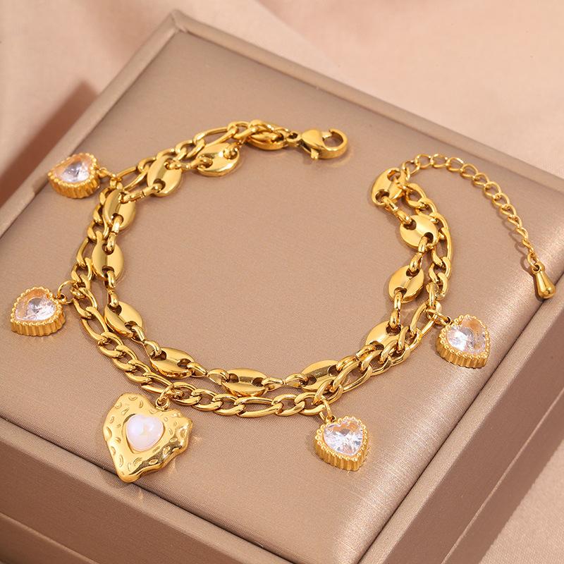 Popular bracelet, titanium steel does not fade, love zircon bracelet, high-end female light luxury niche bracelet, bracelet.