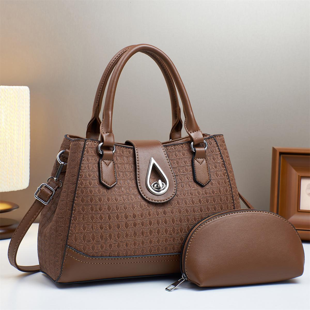 

Новый модный комплект из двух модных сумок большой вместимости с иностранной фактурой, сумка на одно плечо Oblique Span .