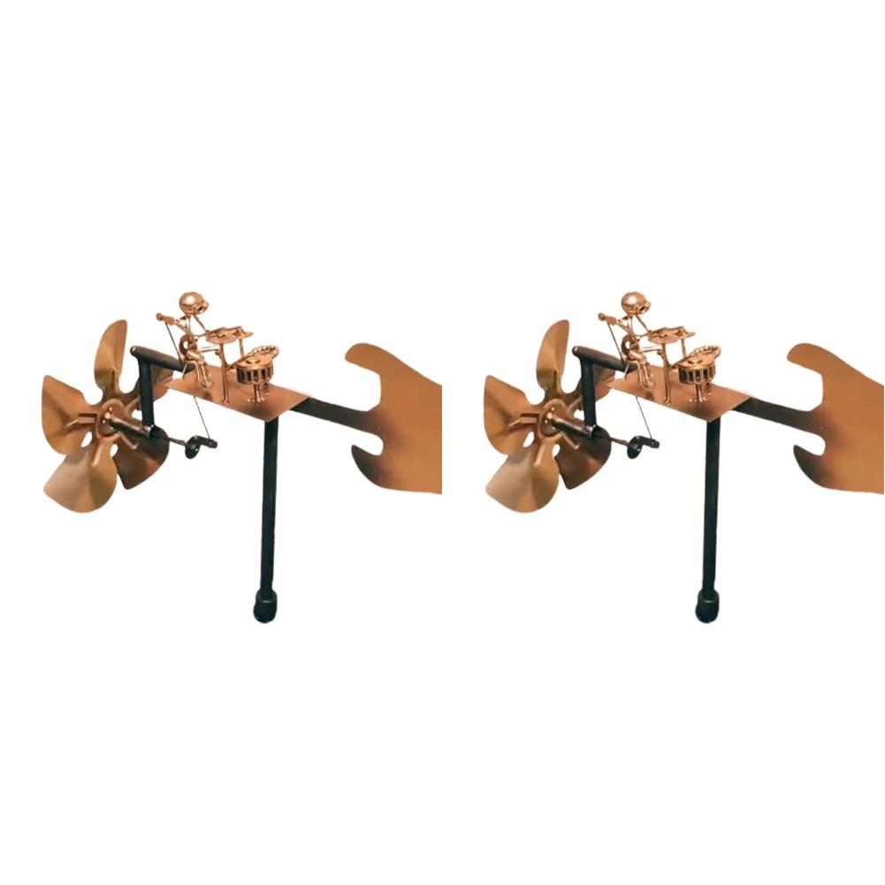1-3pcs Metal Wind Spinner Metal Drummer Windmill Statue Rock Percussionist Music Art Statue for Yard Art Lawn Garden Decor