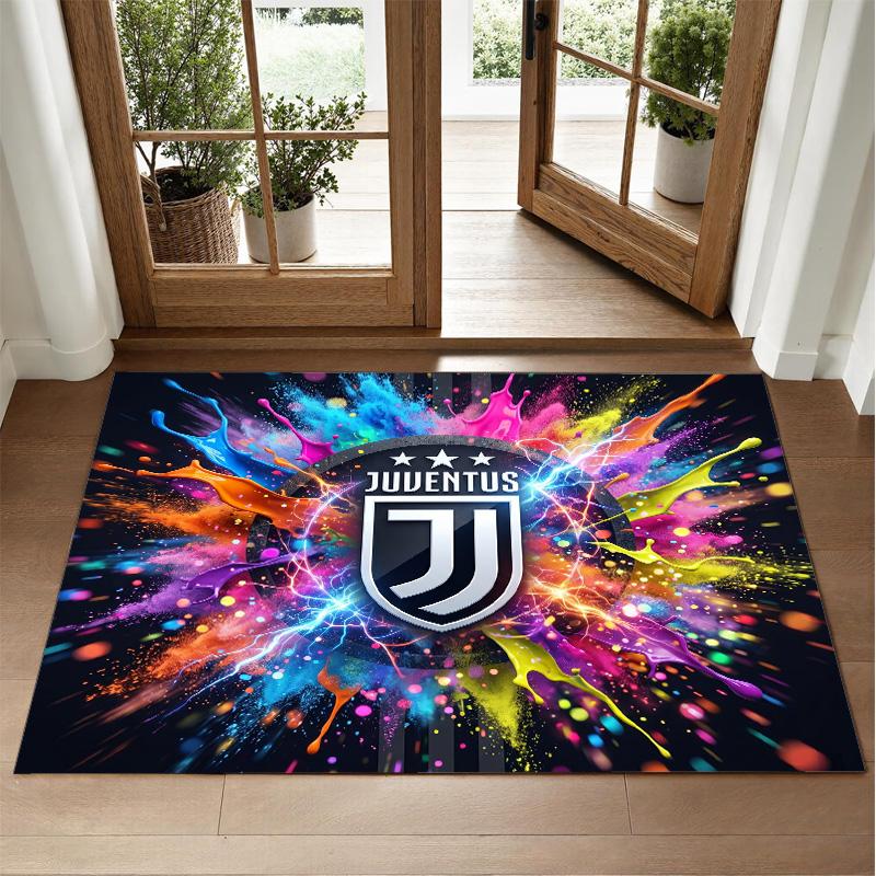 Juventus FC Design Crystal Velvet Rug Soft Decorative Mat for Bedroom Entrance