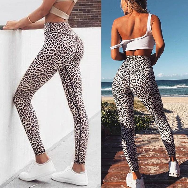 High waist leopard leggings women sportswear fitness clothing