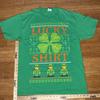 St. Patricks Day Lucky Leprechaun Graphic T Shirt Size Large