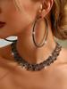 3 Pieces of Women's Fashion Trend Exaggerated Hollow Necklaces with Large Earrings and Set Party Accessories